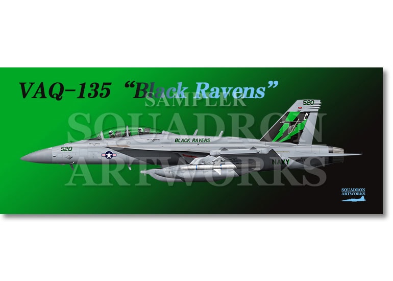 フェイスタオル  EA-18G グラウラー VAQ-135 “Black Ravens” 2023 Showbird “168937”
