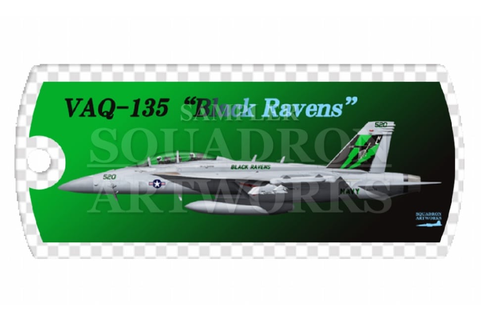 ドッグタグキーホルダー　EA-18G グラウラー VAQ-135 “Black Ravens” 2023 Showbird “168937”