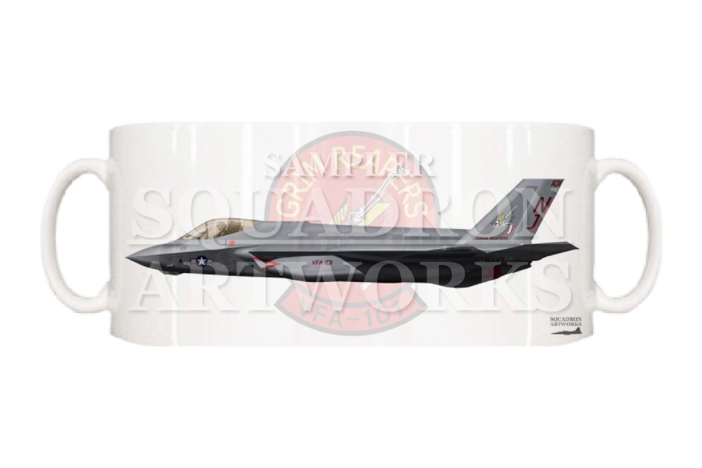 マグカップ　F-35C　LightningⅡ　VFA-101 Grim Reapers “101”