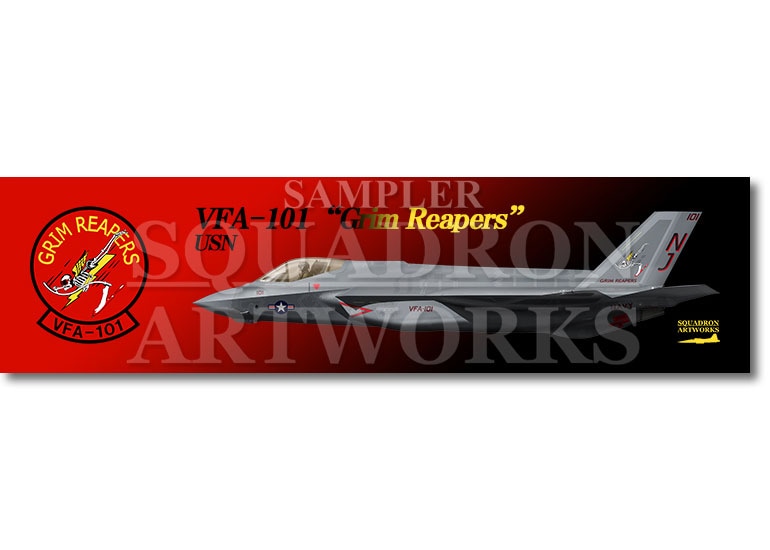 【ステッカー】  F-35C　LightningⅡ　VFA-101 Grim Reapers “101”