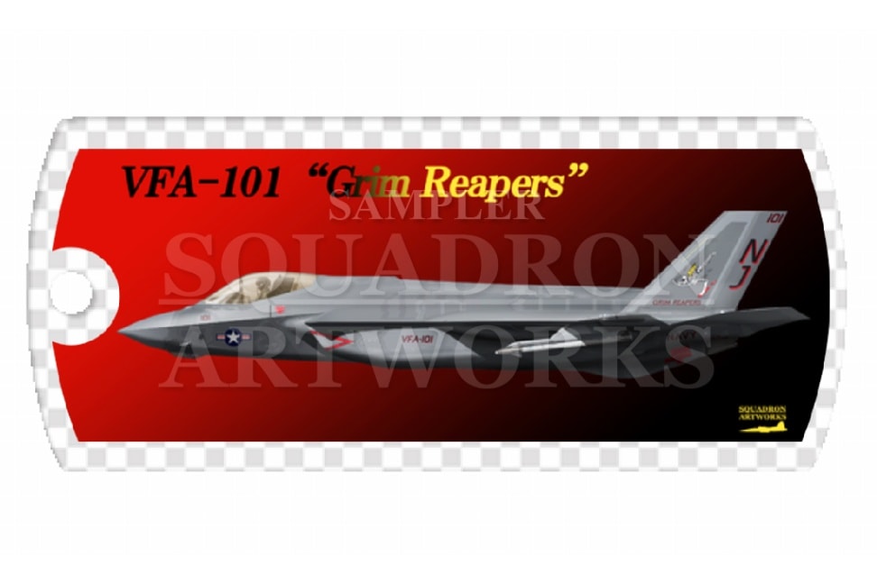 ドッグタグキーホルダー　 F-35C　LightningⅡ　VFA-101 Grim Reapers “101”