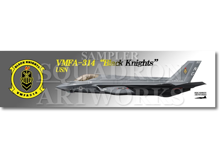 【ステッカー】  F-35C　LightningⅡ　VMFA-314 Black Knights “300”
