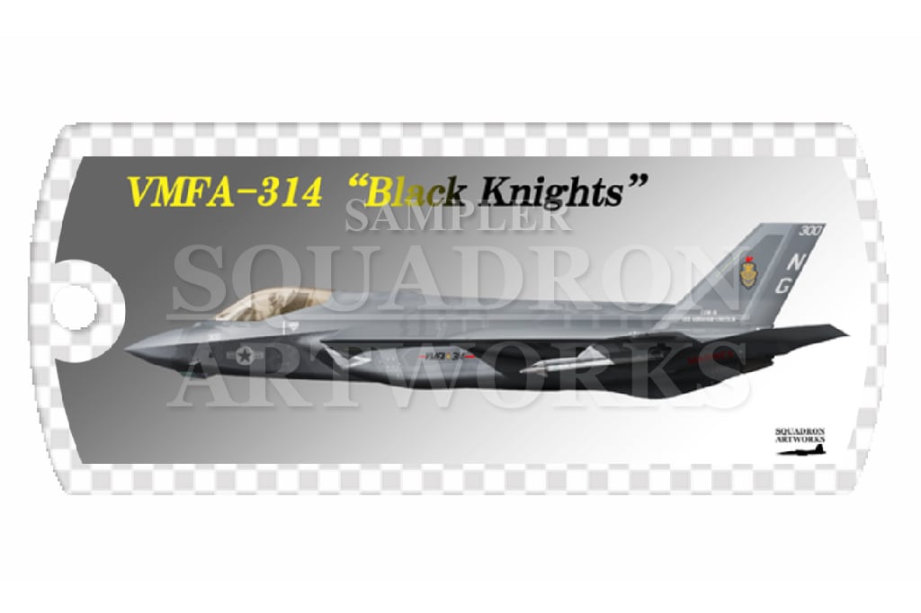 ドッグタグキーホルダー　  F-35C　LightningⅡ　VMFA-314 Black Knights “300”