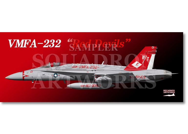 フェイスタオル  F/A-18C Hornet VMFA-232 “Red Devils” 165218