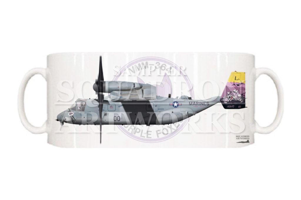 マグカップ　MV-22B オスプレイ VMM-364　“Purple Foes” 168695