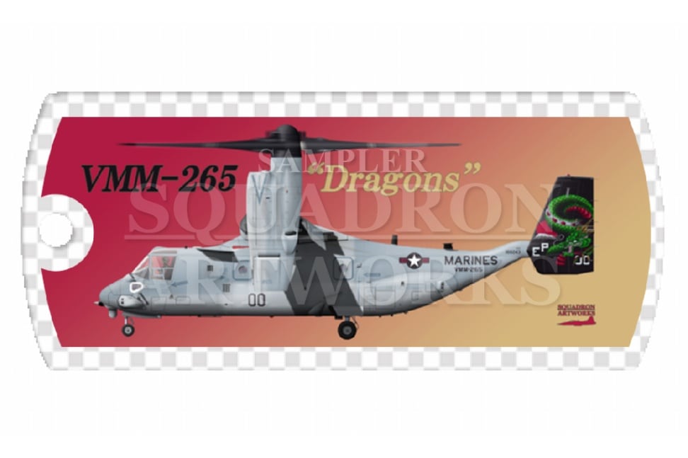 ドッグタグキーホルダー　MV-22B オスプレイ VMM-265　“Dragons” 2023　168243