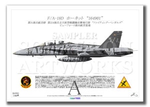 F/A-18D Hornet VMFA(AW)-224 Fighting Bengals 164901  (A2 Size Print)