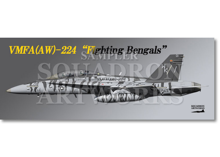 フェイスタオル  F/A-18D Hornet VMFA(AW)-224 “Fighting Bengals” 164901