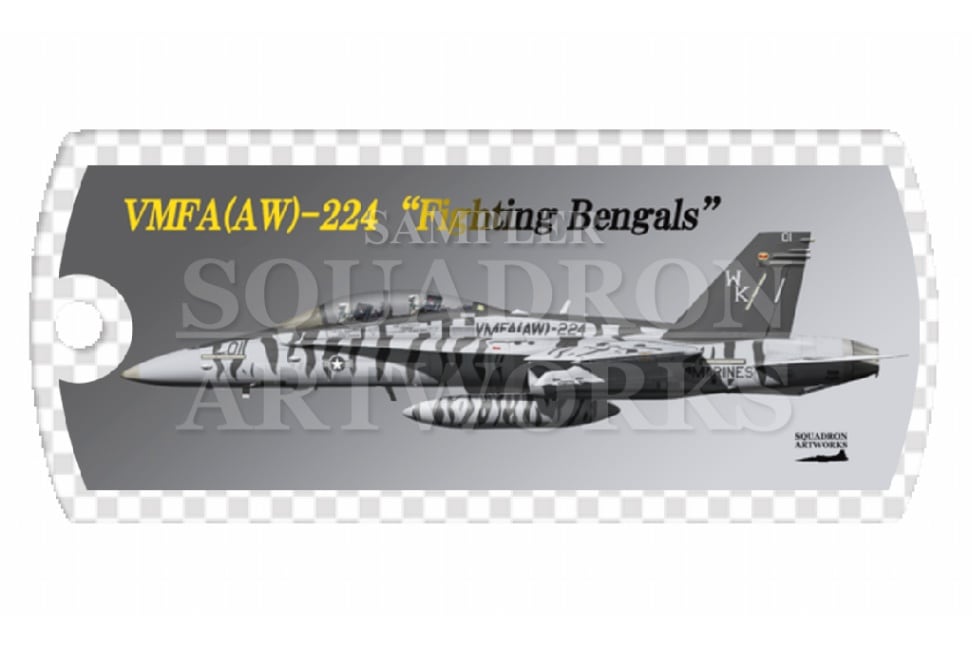 ドッグタグキーホルダー　F/A-18D Hornet VMFA(AW)-224 “Fighting Bengals” 164901