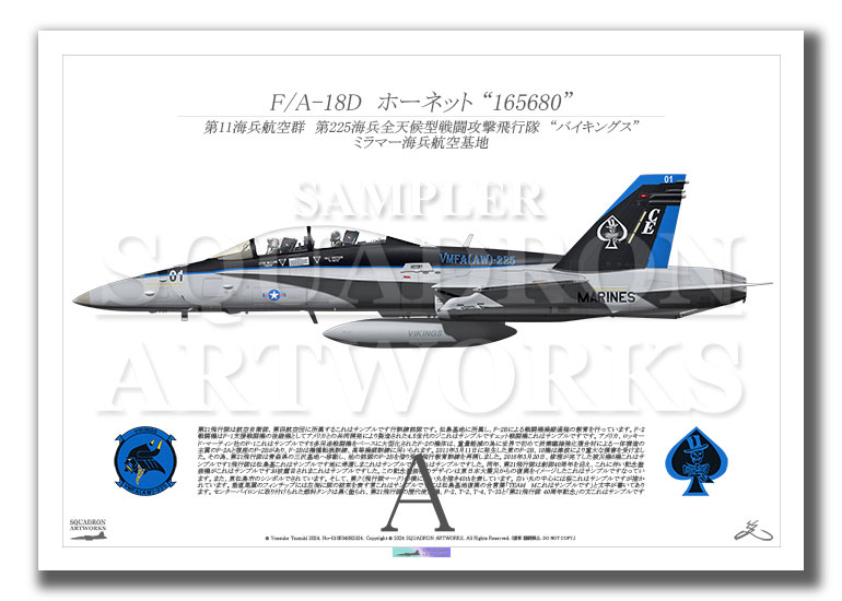 F/A-18D Hornet VMFA(AW)-225 “Vikings” 2015 Showbird 165680  (A2 Size Print)