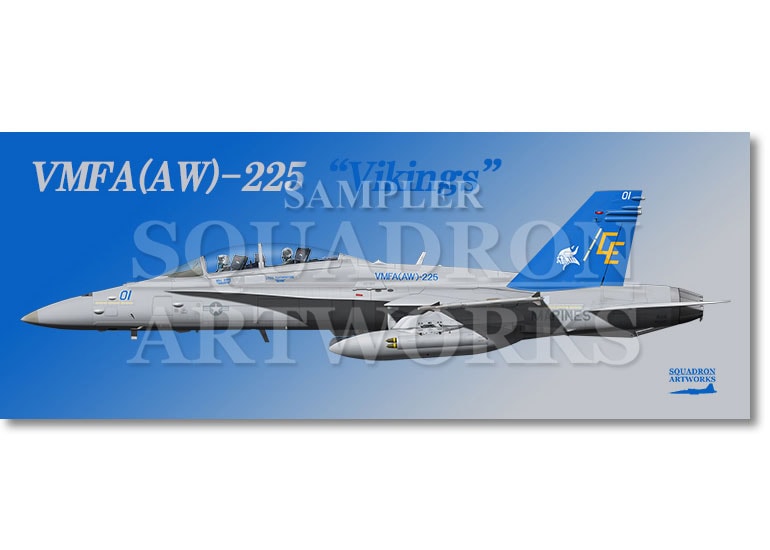 フェイスタオル　F/A-18D Hornet VMFA(AW)-225 “Vikings” 2019 Showbird 165684