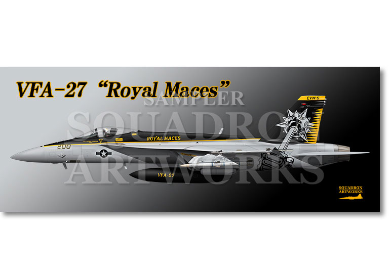 フェイスタオル　F/A-18E スーパーホーネット VFA-27 “ロイヤルメイセス” 2024 Showbird “168363”