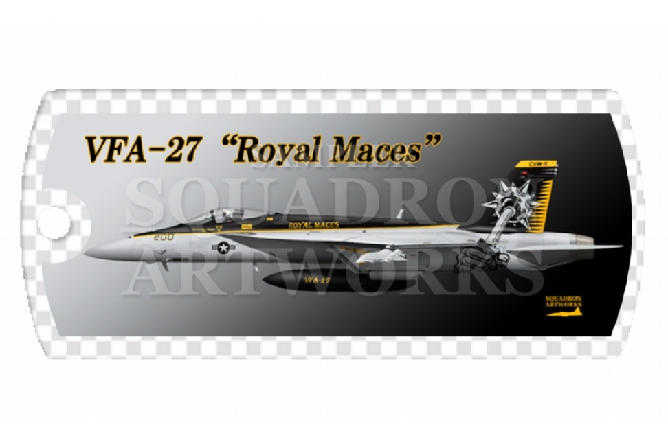 ドッグタグキーホルダー　F/A-18E スーパーホーネット VFA-27 “ロイヤルメイセス” 2024 Showbird “168363”