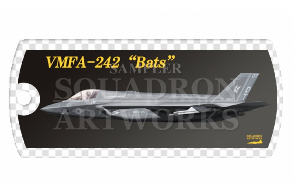 ドッグタグキーホルダー　F-35B　LightningⅡ　VMFA-242　Bats　“169619”