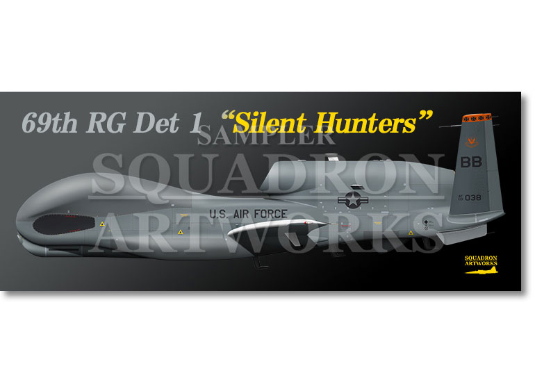 フェイスタオル　RQ-4 Global Hawk 69th RG Det.1 Silent Hunters　"09-2038"