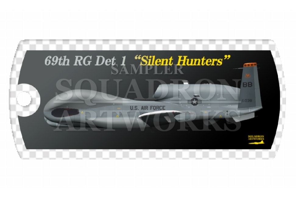 ドッグタグキーホルダー　 RQ-4 Global Hawk 69th RG Det.1 Silent Hunters　"09-2038"
