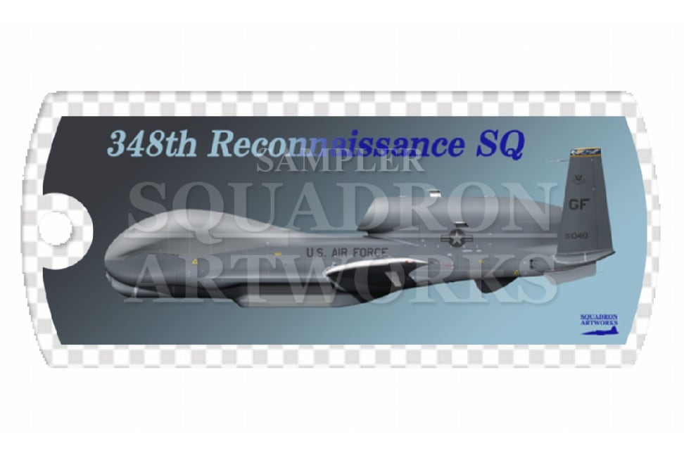 ドッグタグキーホルダー　 RQ-4 Global Hawk 348th Recon SQ Northern Hawks　"09-2040"