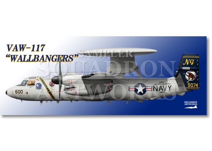 フェイスタオル　E-2D ホークアイ VAW-117 Walllbangers 2024 Showbird “169074”