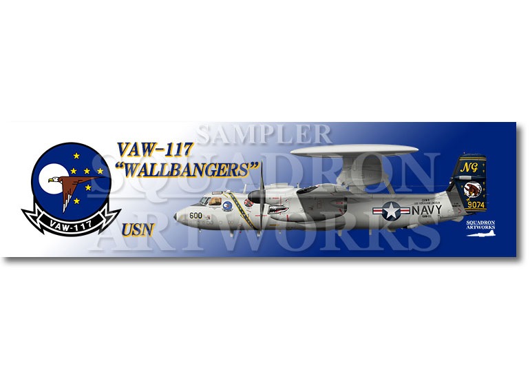 【ステッカー】　E-2D ホークアイ VAW-117 Walllbangers 2024 Showbird “169074”