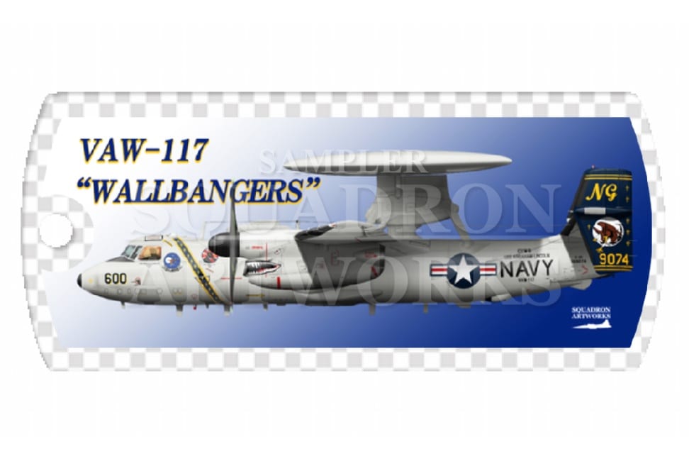 ドッグタグキーホルダー　E-2D ホークアイ VAW-117 Walllbangers 2024 Showbird “169074”