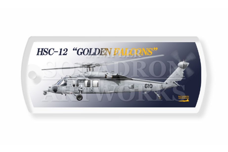 ドッグタグキーホルダー　MH-60S ナイトホーク HSC-12 ゴールデンファルコンズ 2025 “167885”