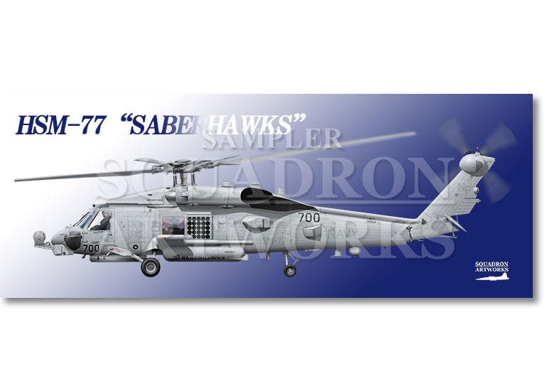 フェイスタオル　MH-60R シーホーク HSM-77 セイバーホークス　2025　“167017”