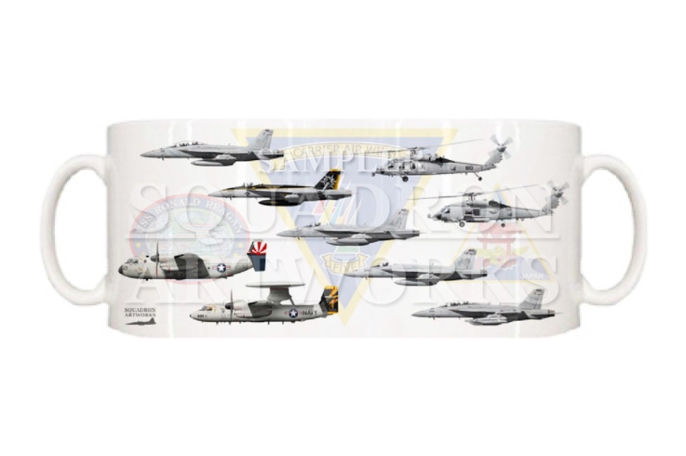 マグカップ　CVW-5, MCAS Iwakuni, USS Ronald Reagan 2024　9機ver