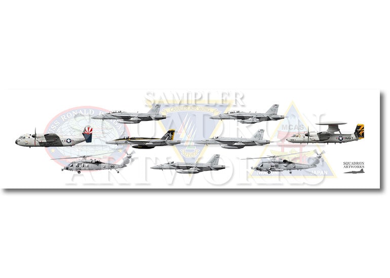 涼感クールマフラータオル　CVW-5, MCAS Iwakuni, USS Ronald Reagan 2024　9機ver