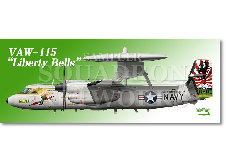 フェイスタオル　E-2C ホークアイ 2000　VAW-115　“リバティーベルズ”　2015　Showbird “166505”