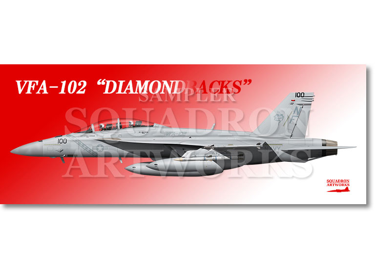 フェイスタオル　F/A-18F スーパーホーネット VFA-102　“ダイヤモンドバックス”　2025　“170320”