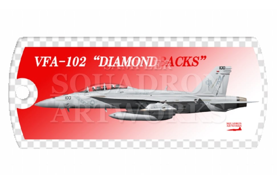 ドッグタグキーホルダー　F/A-18F スーパーホーネット VFA-102　“ダイヤモンドバックス”　2025　“170320”