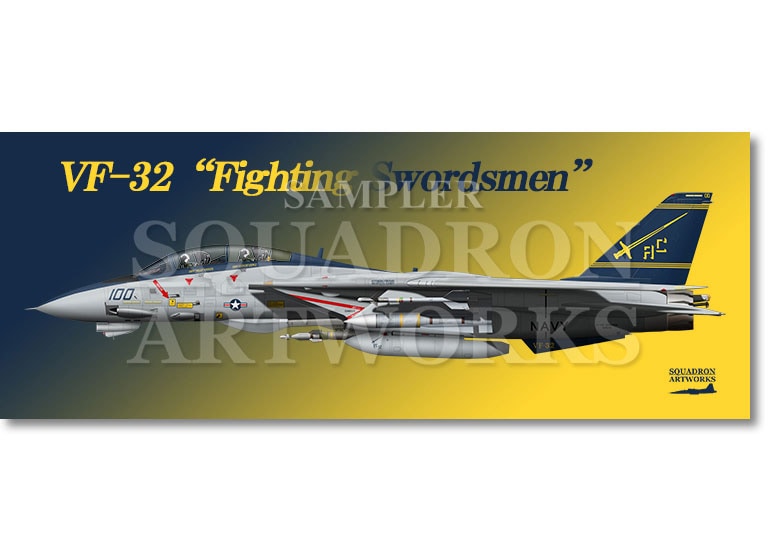 フェイスタオル　F-14B Tomcat VF-32 Fighting Swordsmen 2005 Showbird　“162916”