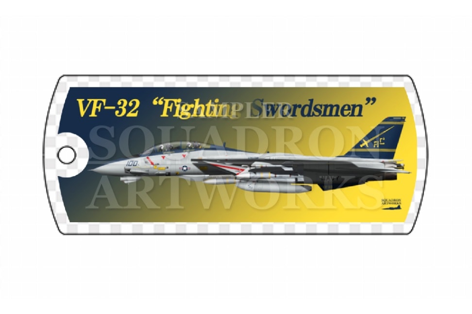 ドッグタグキーホルダー　F-14B Tomcat VF-32 Fighting Swordsmen 2005 Showbird　“162916”