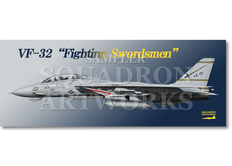 フェイスタオル　F-14B Tomcat  VF-32 Fighting Swordsmen  ＃101　2005　“161860”