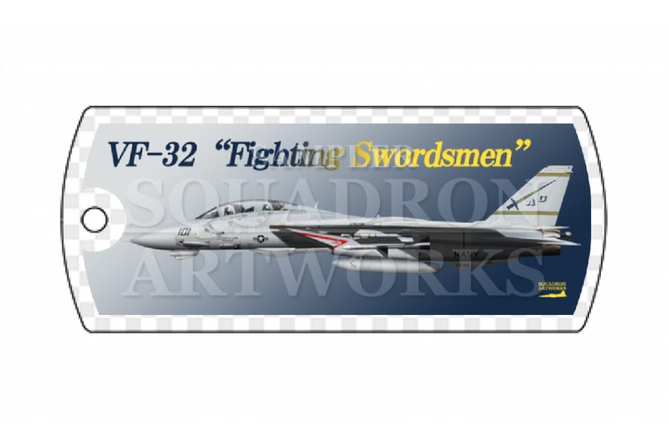 ドッグタグキーホルダー　F-14B Tomcat  VF-32 Fighting Swordsmen  ＃101　2005　“161860”