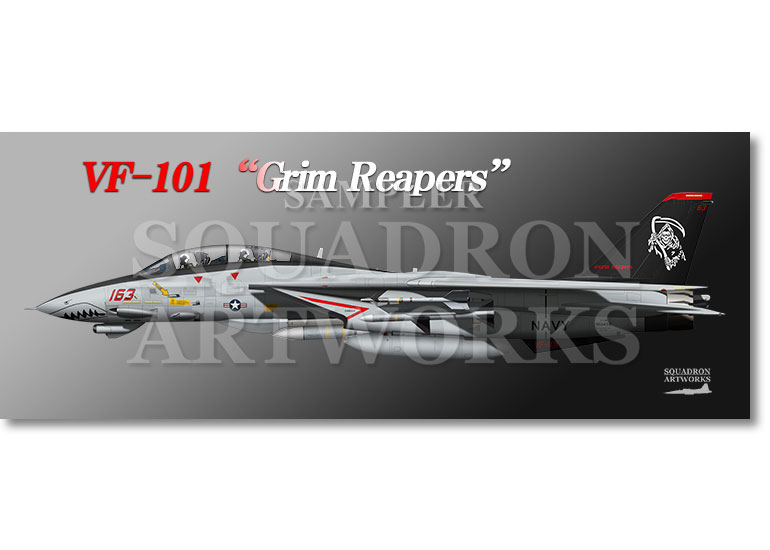 フェイスタオル  F-14D Tomcat VF-101 Grim Reapers “163” 2004