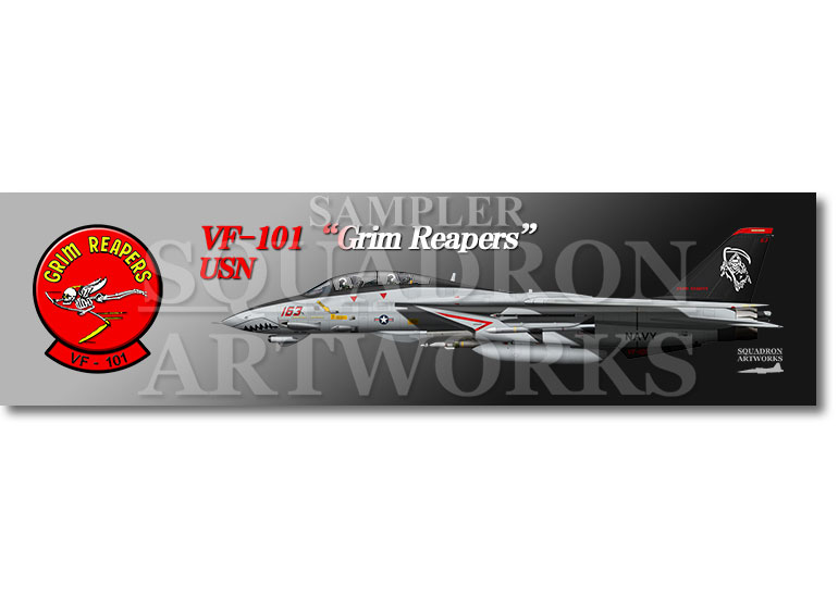 【ステッカー】  F-14D Tomcat VF-101 Grim Reapers “163” 2004
