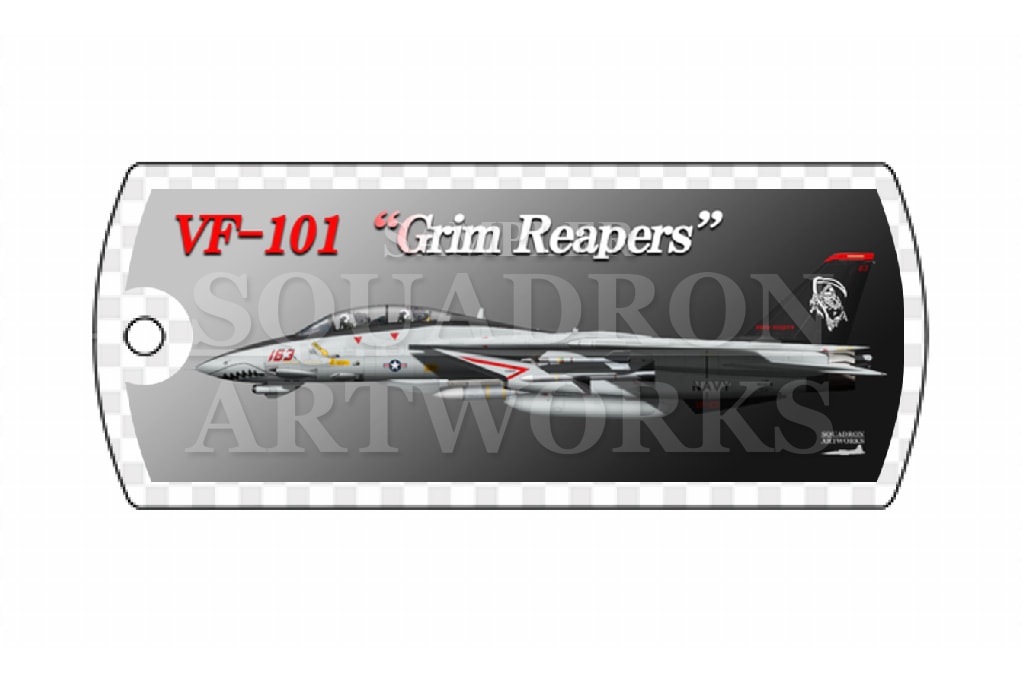 ドッグタグキーホルダー　 F-14D Tomcat VF-101 Grim Reapers “163” 2004