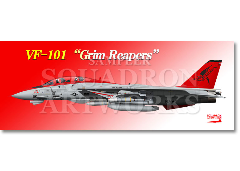 フェイスタオル  F-14B Tomcat VF-101 Grim Reapers “101” 1995