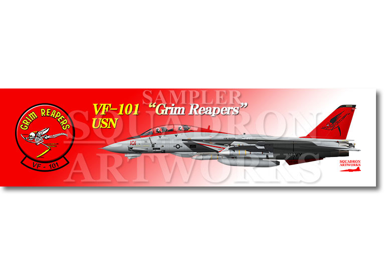 【ステッカー】  F-14B Tomcat VF-101 Grim Reapers “101” 1995