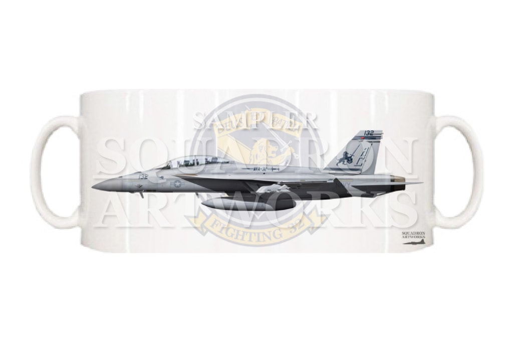マグカップ　F/A-18F スーパーホーネット VFA-32 “Fighting Swordsmen” ＃132 2024 “166812”