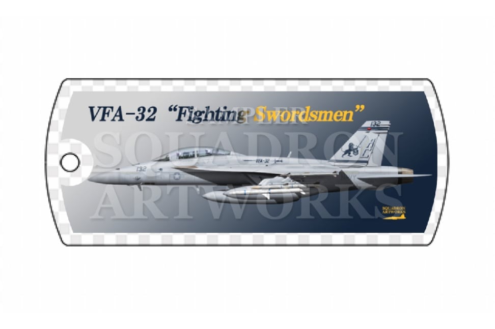 ドッグタグキーホルダー　F/A-18F スーパーホーネット VFA-32 “Fighting Swordsmen” ＃132 2024 “166812”