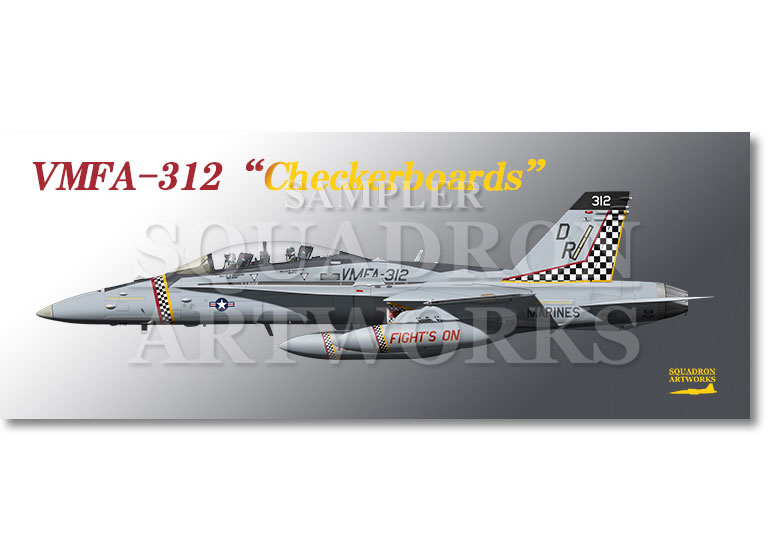 フェイスタオル　F/A-18D Hornet VMFA-312 “Checkerboards” 2024 Showbird 165527