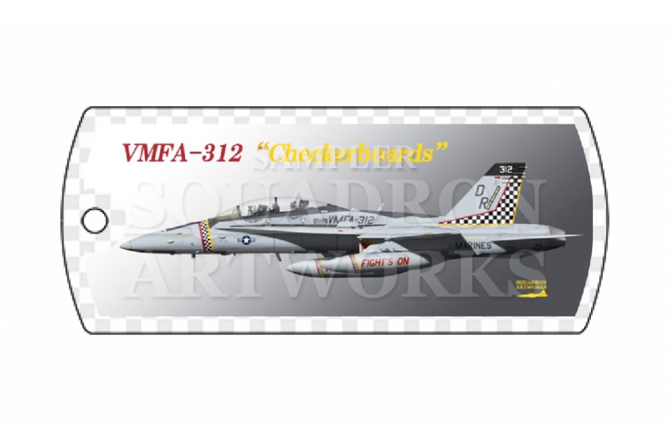 ドッグタグキーホルダー　F/A-18D Hornet VMFA-312 “Checkerboards” 2024 Showbird 165527