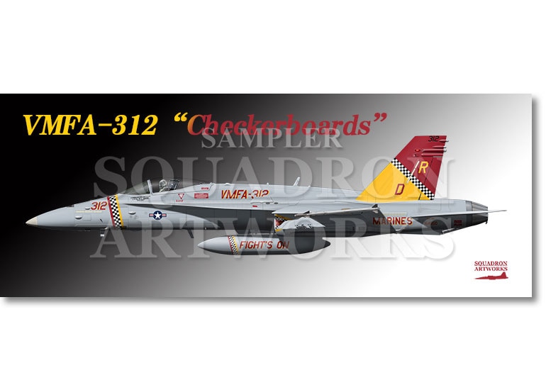 フェイスタオル　F/A-18C Hornet VMFA-312 “Checkerboards”　2024 Showbird 164950