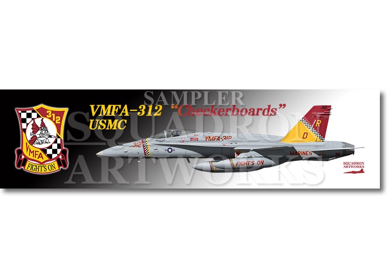 【ステッカー】　F/A-18C Hornet VMFA-312 “Checkerboards”　2024 Showbird 164950