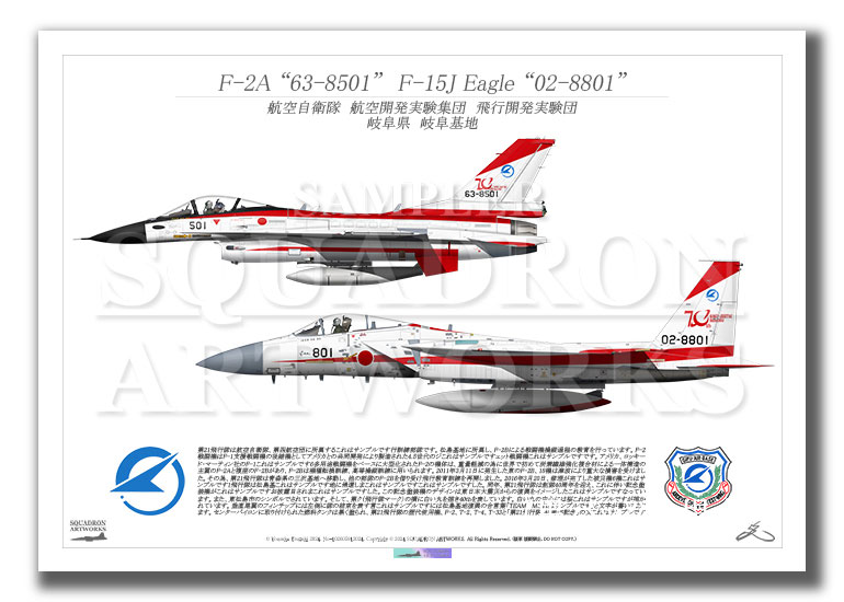 2024　F-2A / F-15J　航空自衛隊　飛行開発実験団　2機ver　(A4サイズ Print)