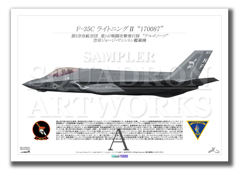 F-35C LightningⅡ VFA-147 “Argonauts” ＃300 2024 “170087” （A3