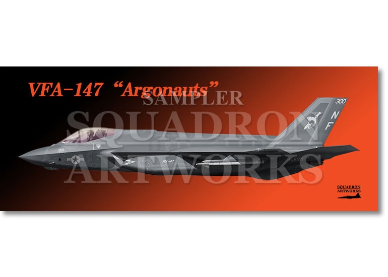 フェイスタオル　F-35C　LightningⅡ VFA-147 “Argonauts” ＃300 2024 “170087”