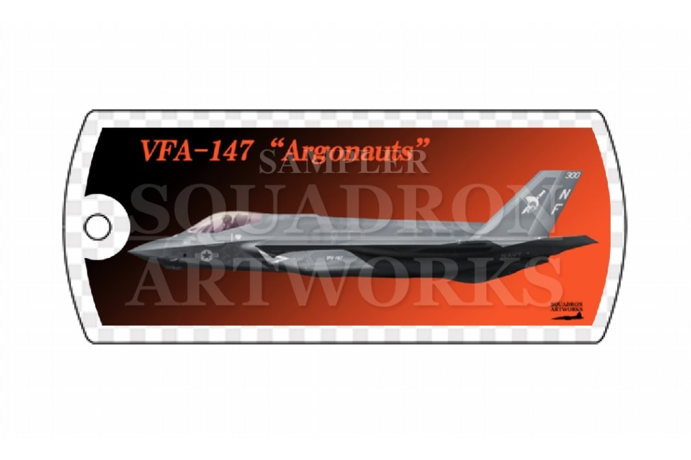 ドッグタグキーホルダー　F-35C　LightningⅡ VFA-147 “Argonauts” ＃300 2024 “170087”